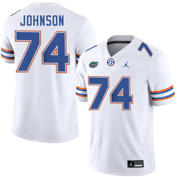 Fred Johnson Florida Jersey,Florida Gators #74 Fred Johnson Jersey Youth Uniforms-White